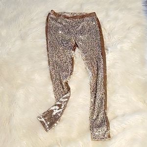 Joyfolie size 12 gold sequined leggings/tights